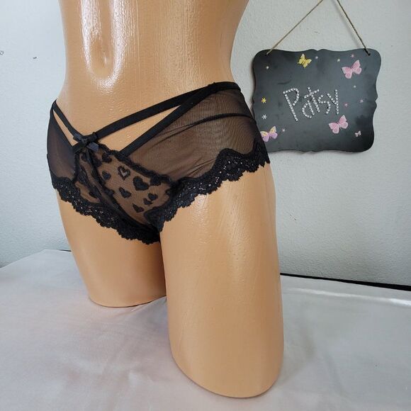 1467 VICTORIA'S SECRET Very Sexy Polka Dot Mesh Cheeky Size Medium NWT - Picture 2 of 4